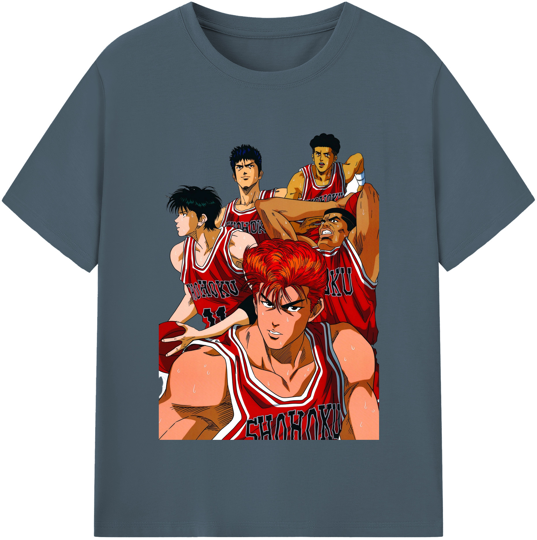 SLAM DUNK／スラムダンク 綿100％半袖Tシャツ（フロントプリント）